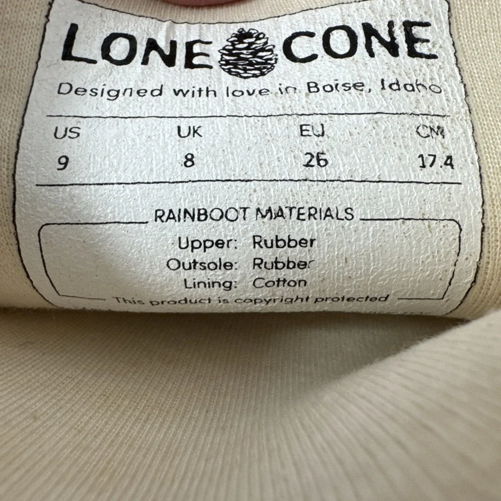 LoneCone Unisex Toddler Kids 9T Rainboots Yellow Matte NWOB